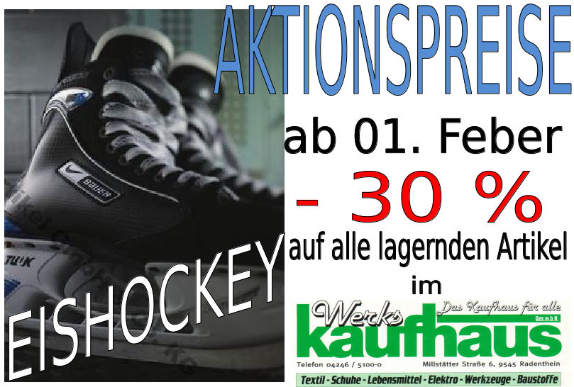 Werkskaufhaus Aktion Eishockey Artikel